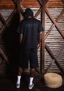 Oversized Black T-Shirt (Black-Embroidery)